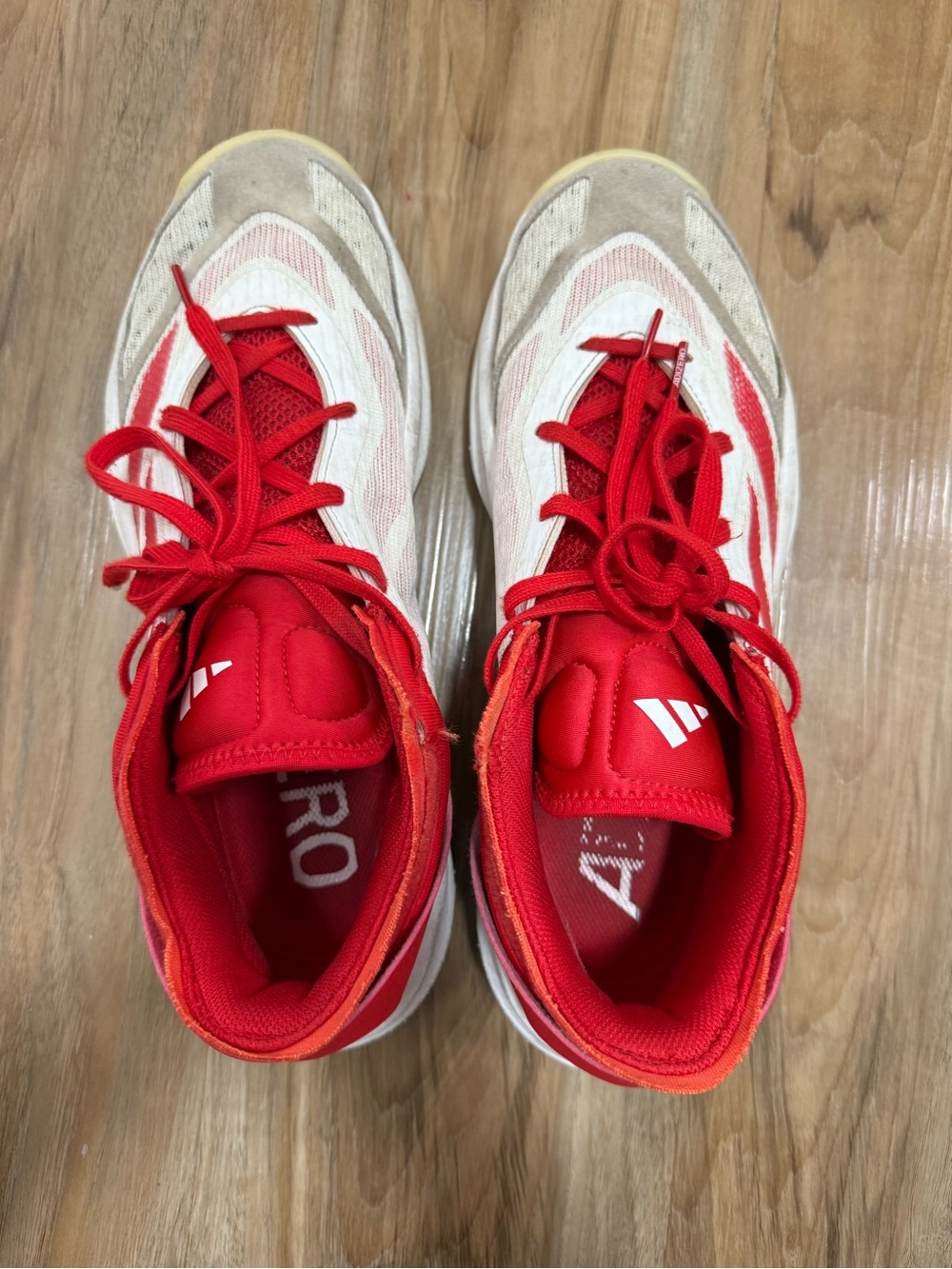 adidas Red and White Men’s Athletic Shoes